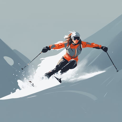 a woman skiing