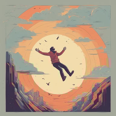 a person falling from the sky