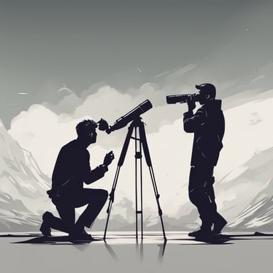 a person looking through a telescope