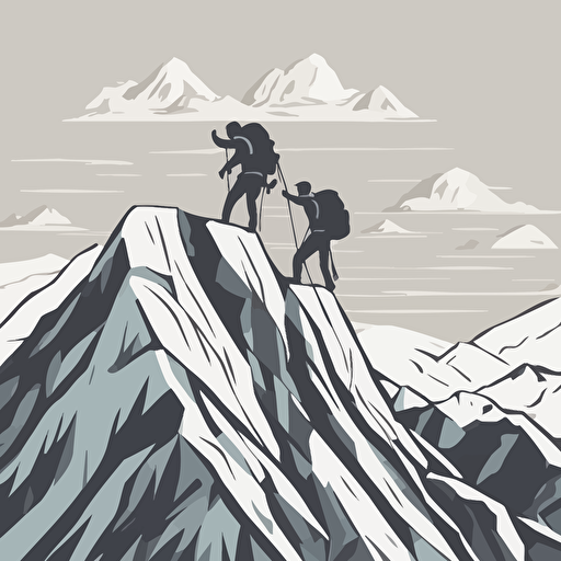 a mountain climber reaching the top of a mountain