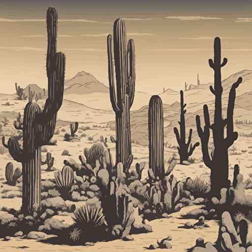 a collection of cacti in the desert