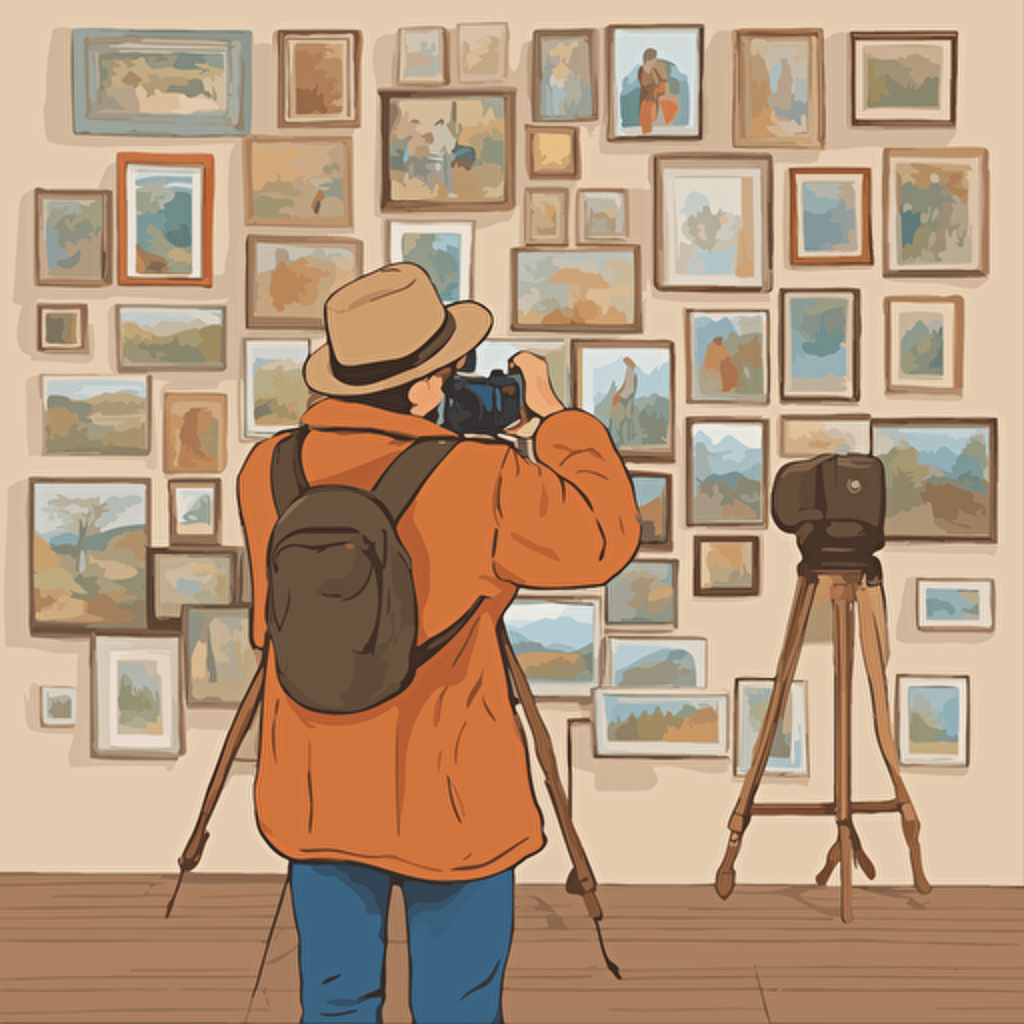 a person taking a picture of art