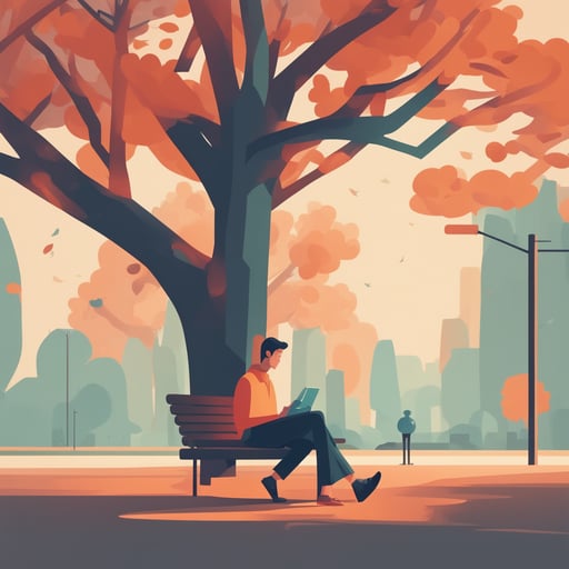 a person sitting under a tree