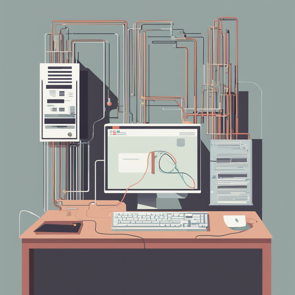 A Diagram Of A Computer Connected To A Server Vector Image - Free Download