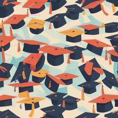 graduations hats in the air