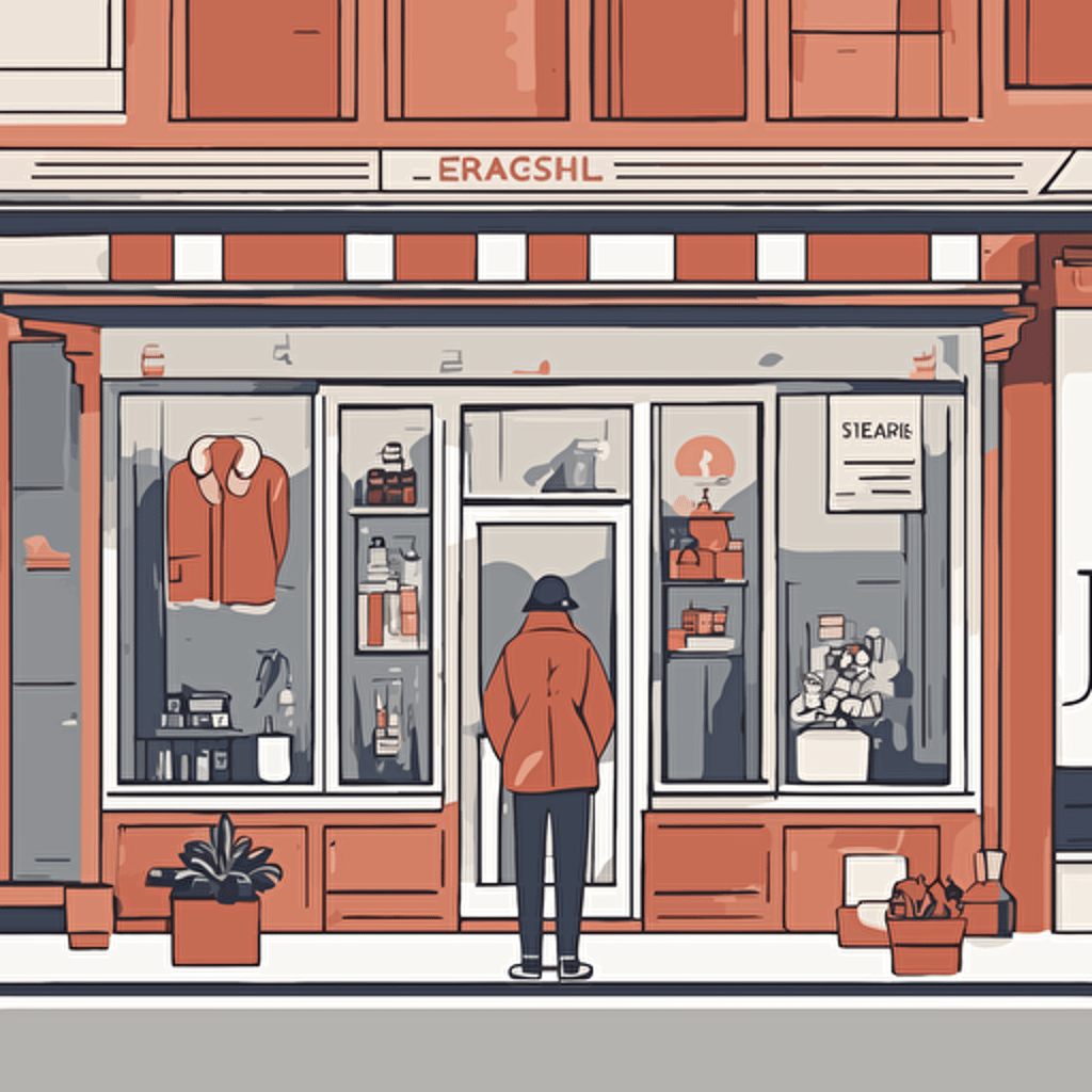 a person standing in front of a store