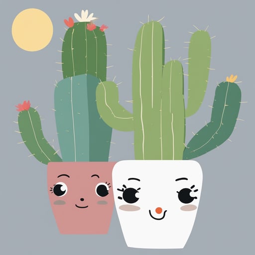 a cactus with a face