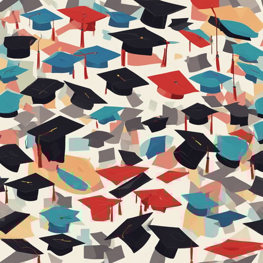 graduations hats in the air