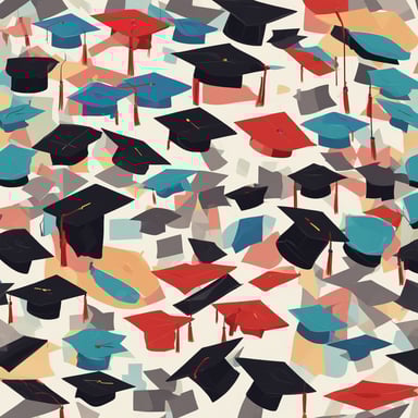 graduations hats in the air