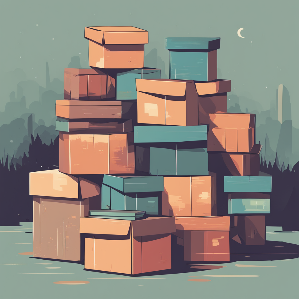 a pile of boxes