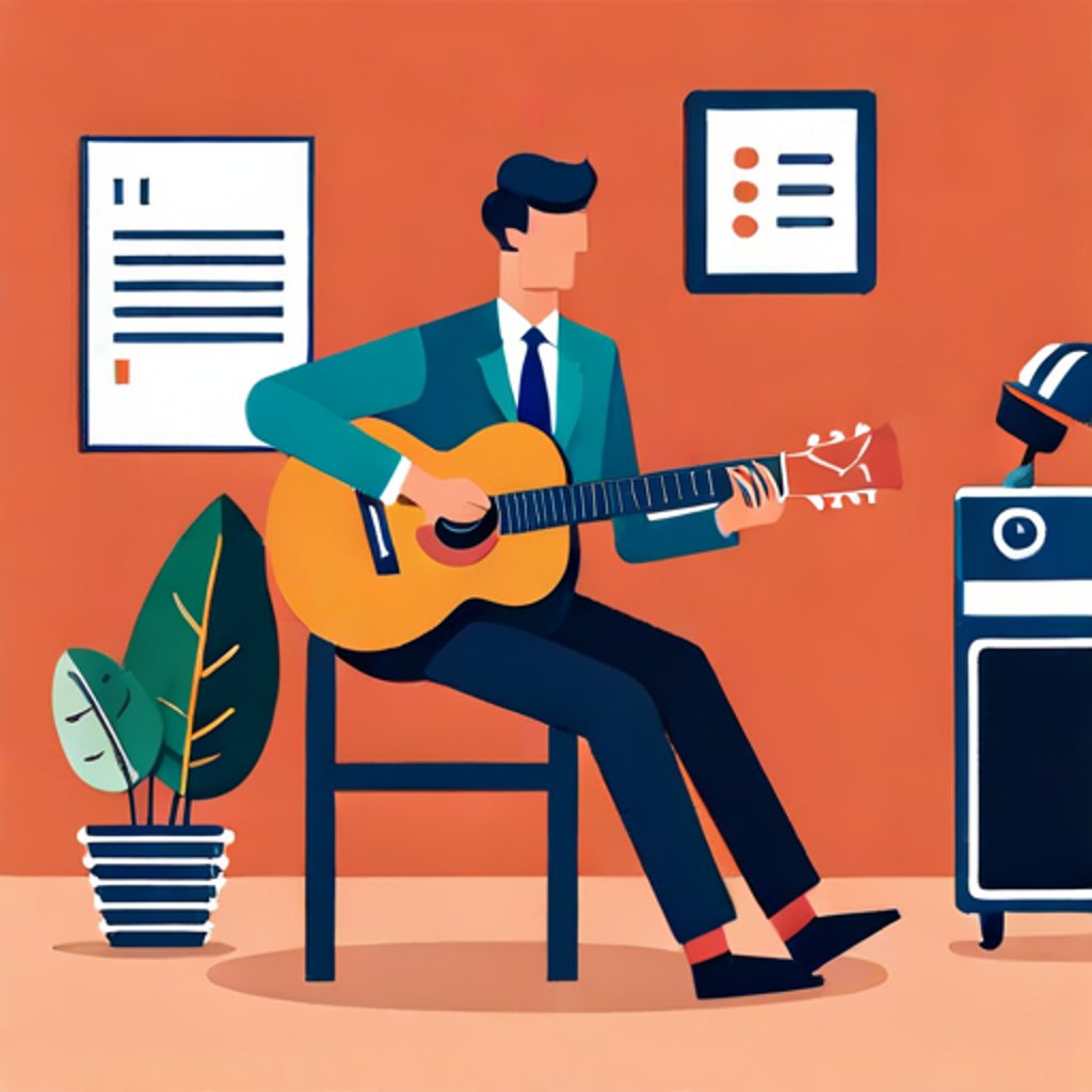 person playing the guitar