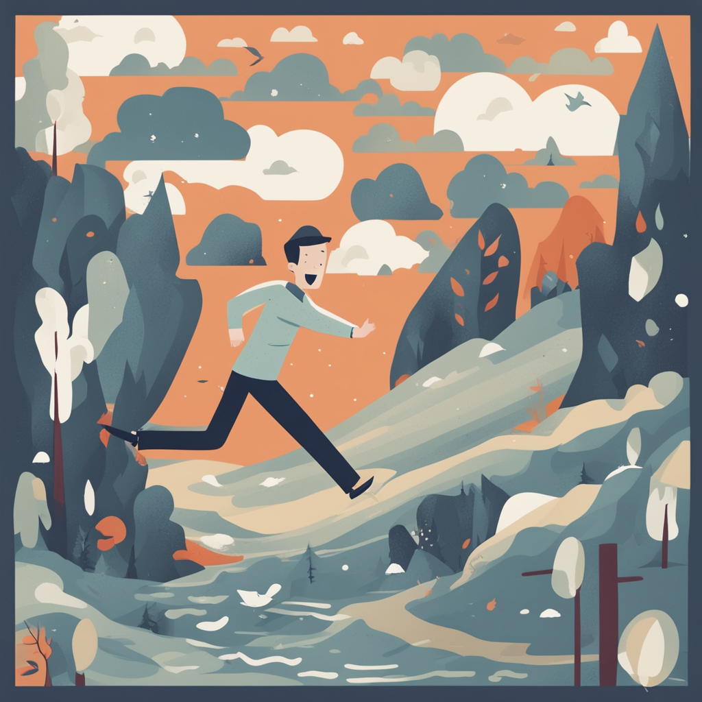 a man slipping and falling