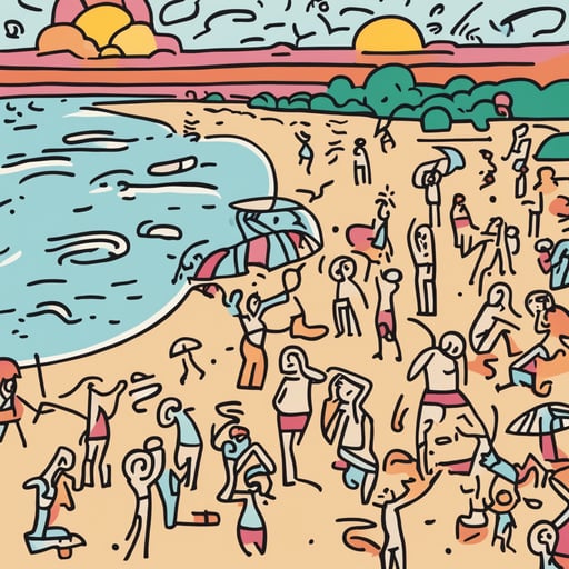 people on the beach