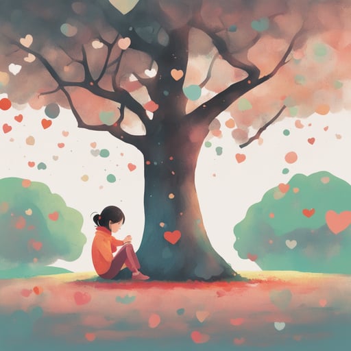 a person sitting under a tree