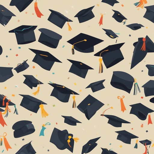 graduations hats in the air