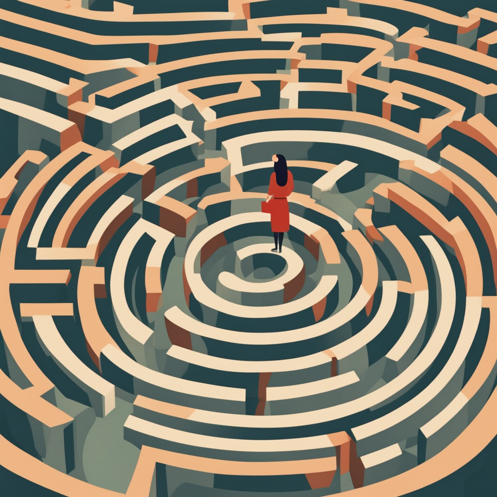 a person standing in a maze