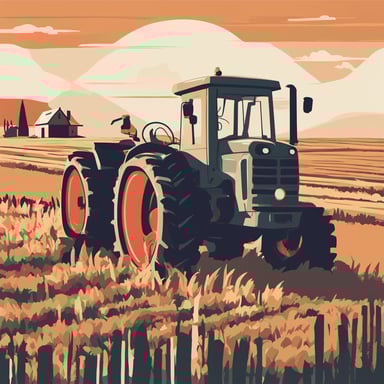 a tractor on a farm