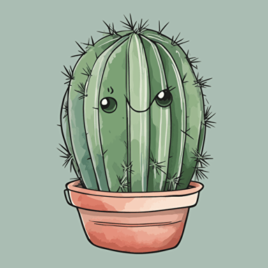 a cactus with a face