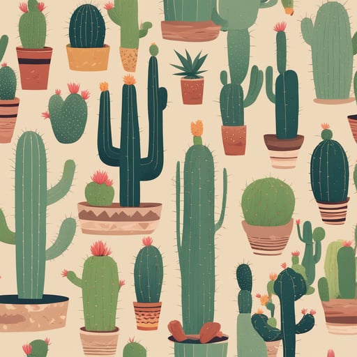 a collection of cacti in the desert