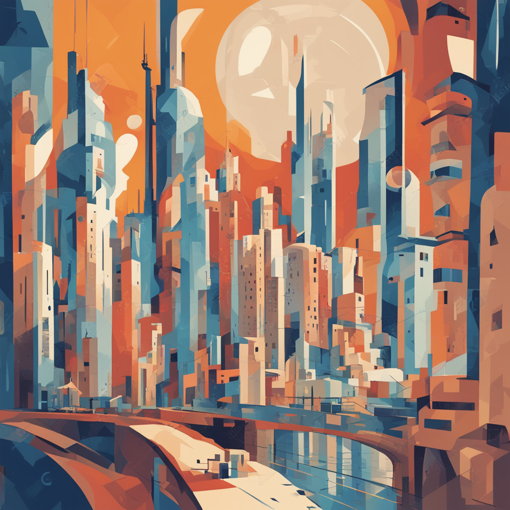 a futuristic cityscape