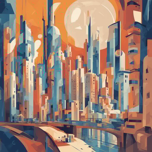 a futuristic cityscape