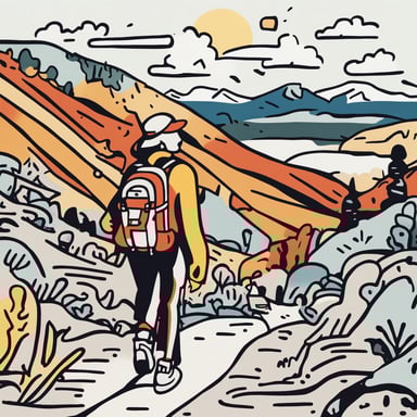 a woman hiking
