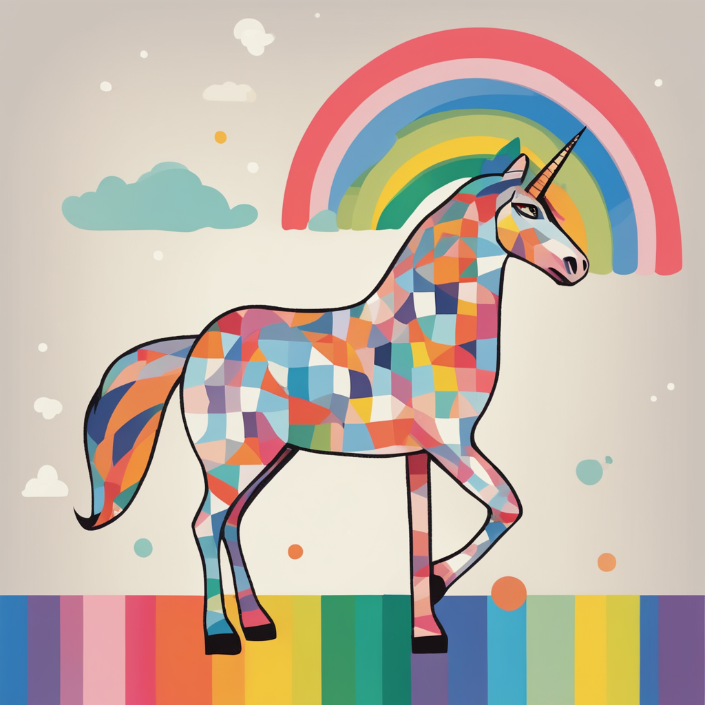 a unicorn with a rainbow