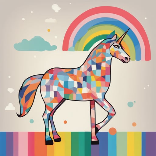 a unicorn with a rainbow