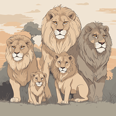 a family of lions