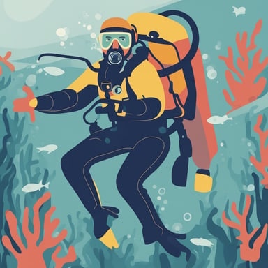 a man scuba diving