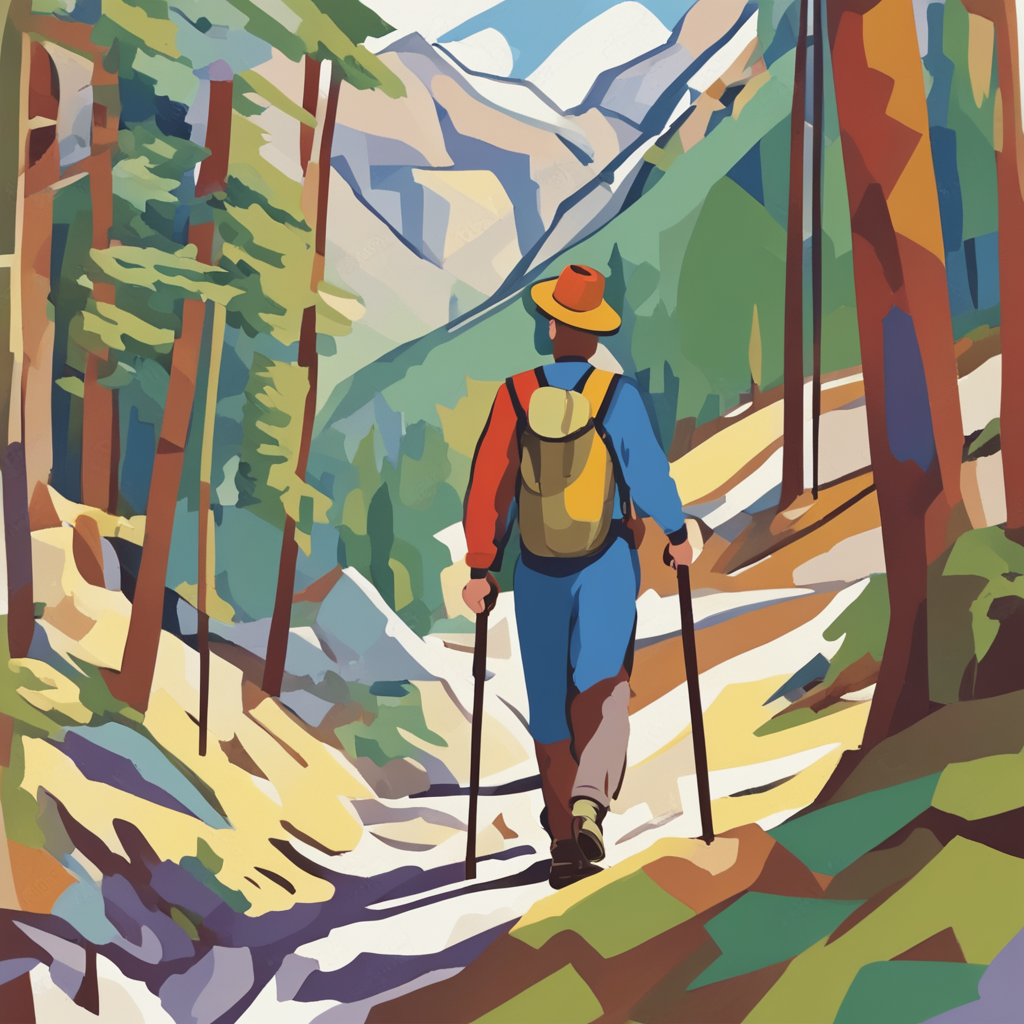 a man hiking