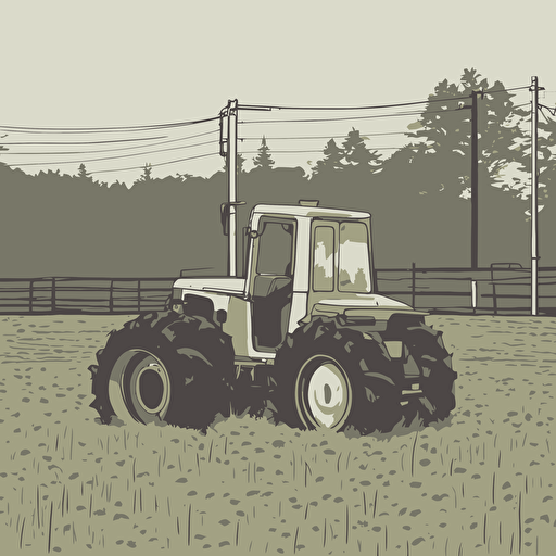 a tractor on a farm