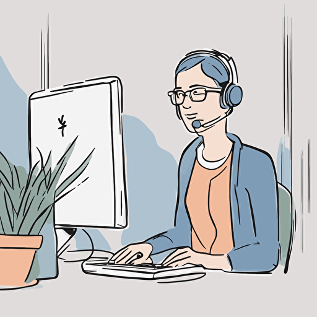 a customer support person appearing from a computer screen