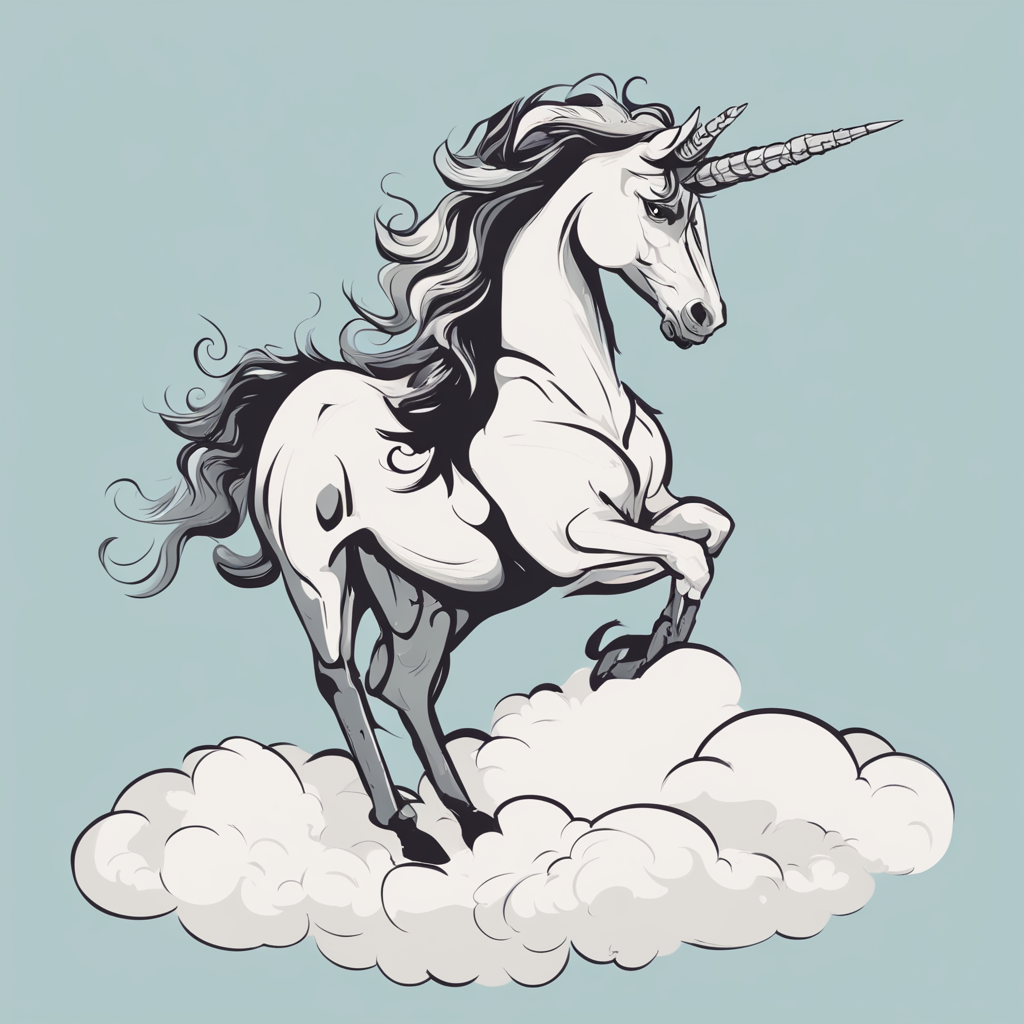 a unicorn on a cloud