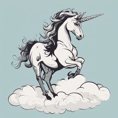 a unicorn on a cloud
