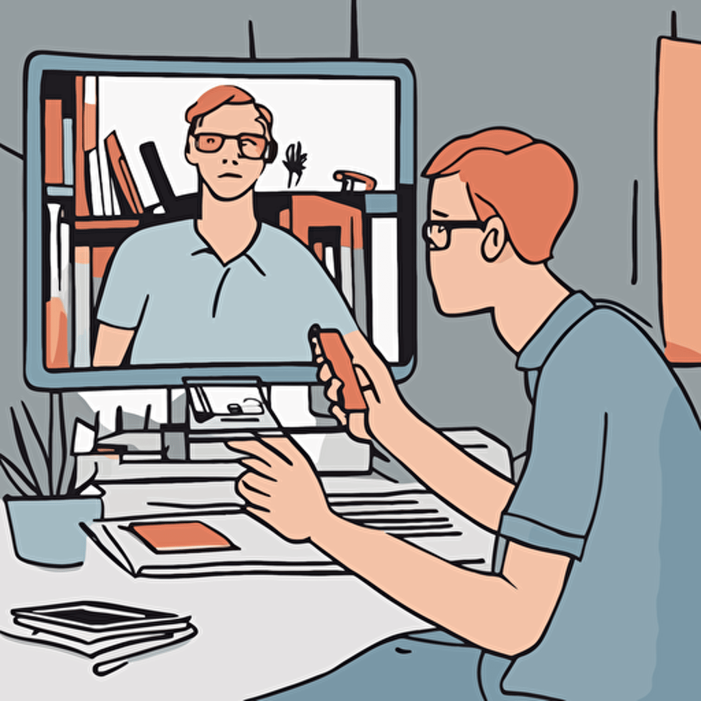 a person having a video conference