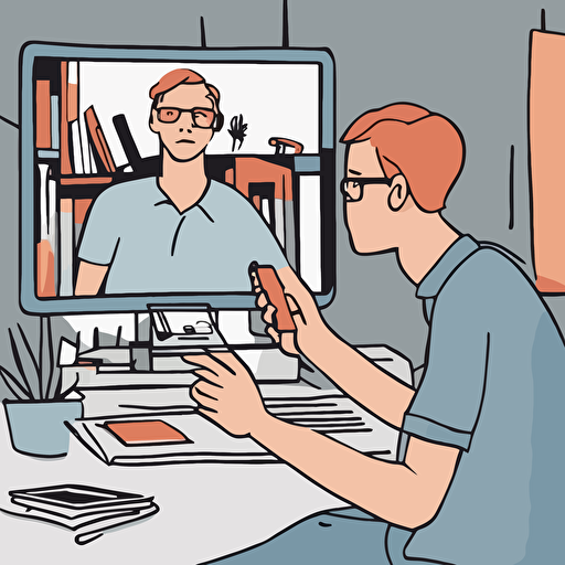 a person having a video conference