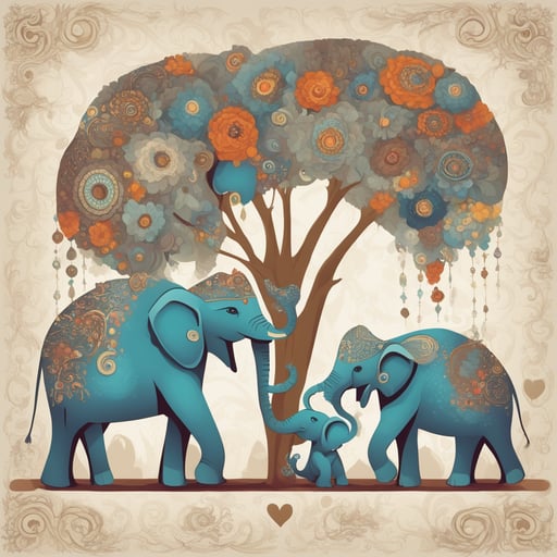 a family of elephants