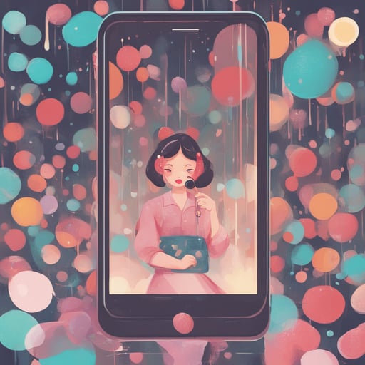 a woman inside a mobile phone