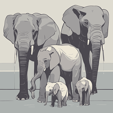a family of elephants