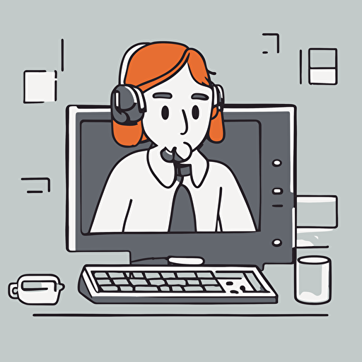 a customer support person appearing from a computer screen