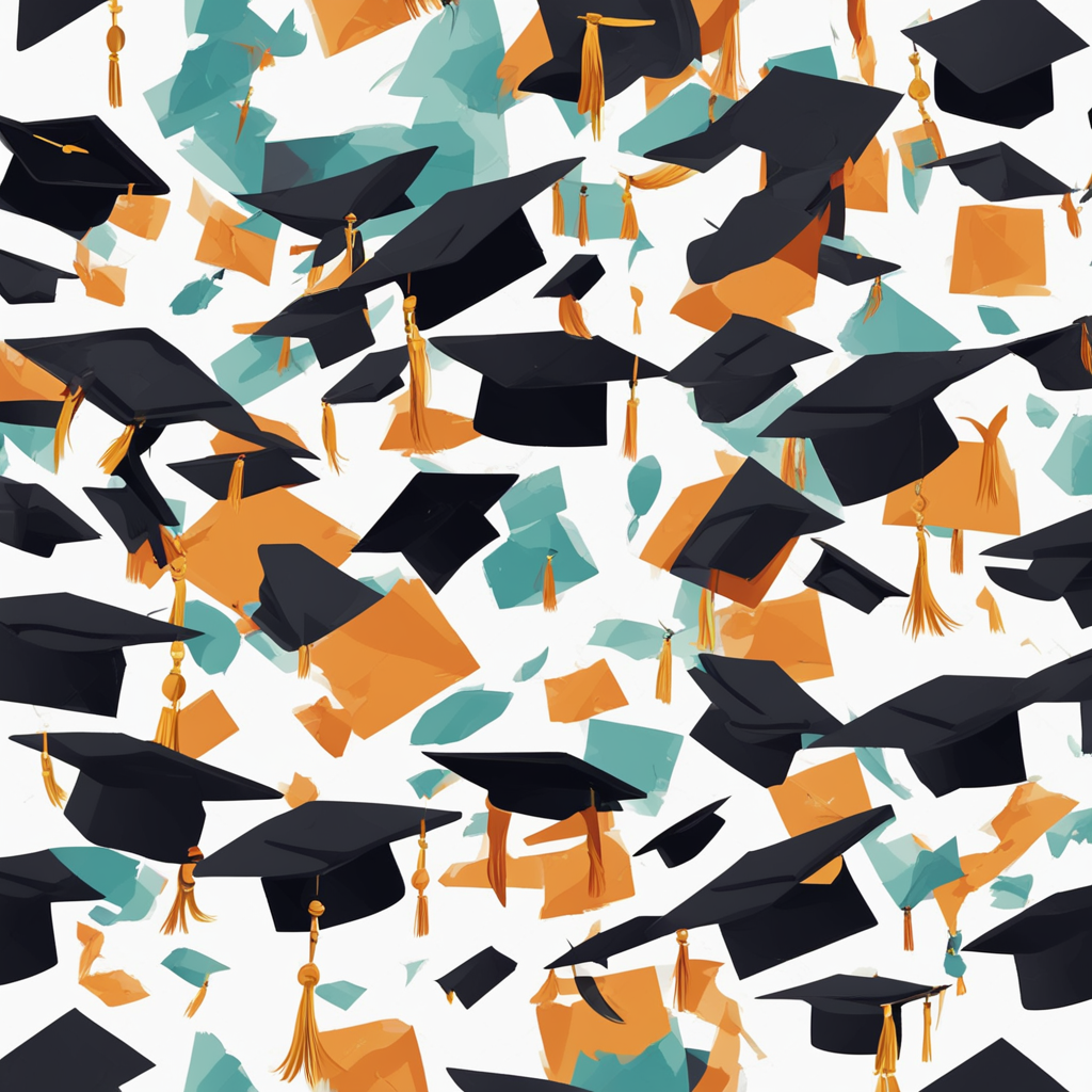 graduations hats in the air