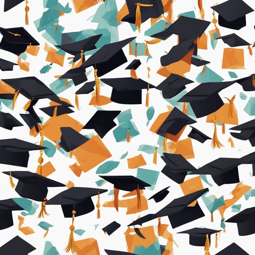 graduations hats in the air