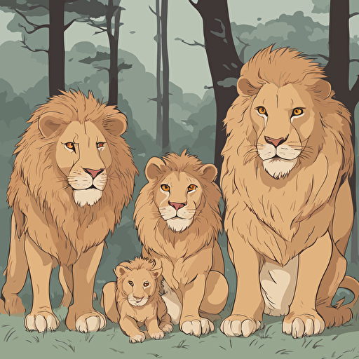 a family of lions