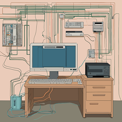 a diagram of a computer connected to a server