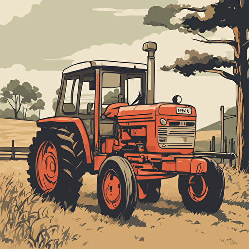 a tractor on a farm