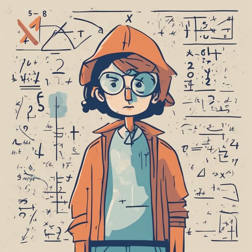 a person with math equations