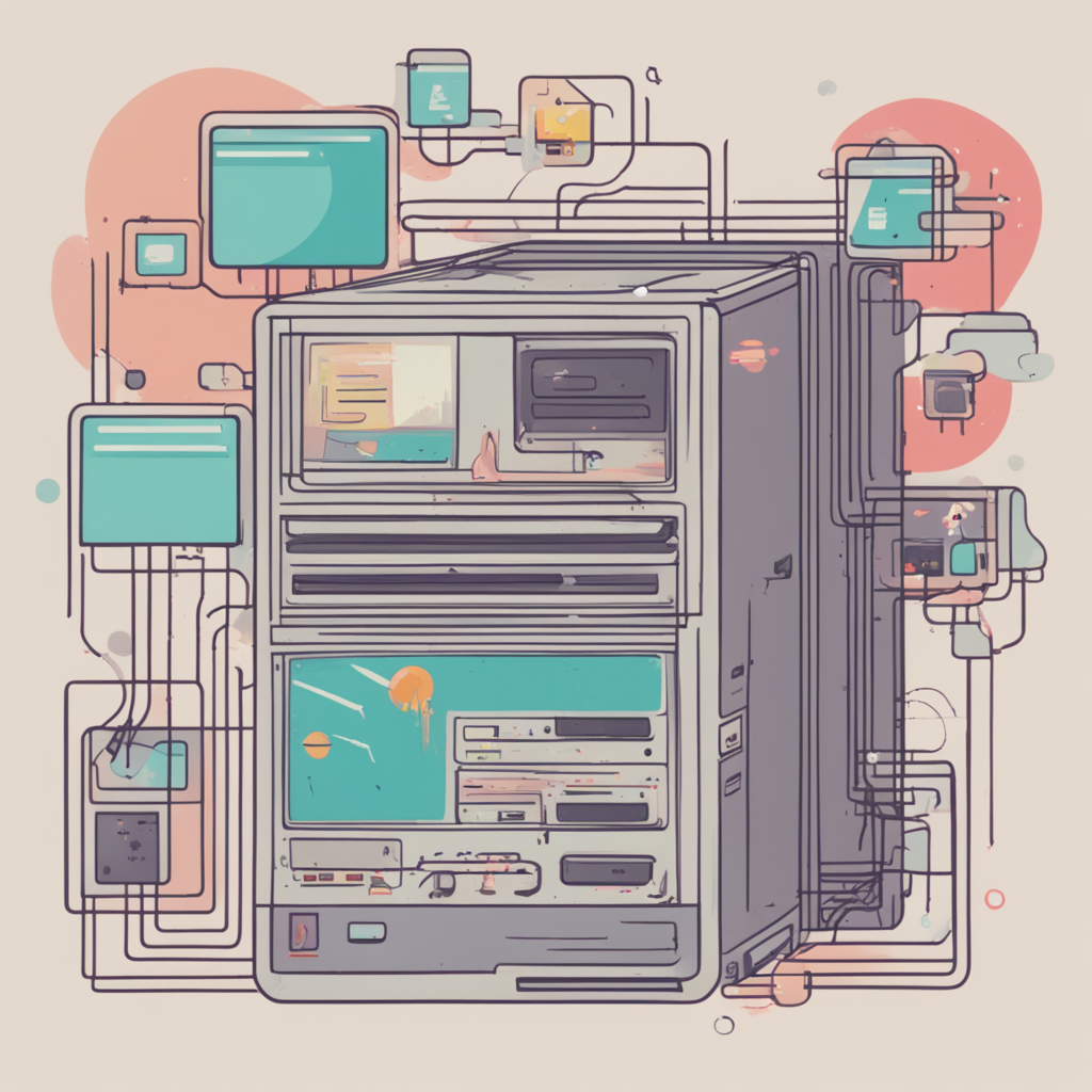 a diagram of a computer connected to a server