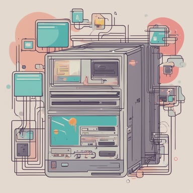 a diagram of a computer connected to a server