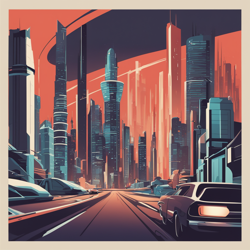 a futuristic cityscape